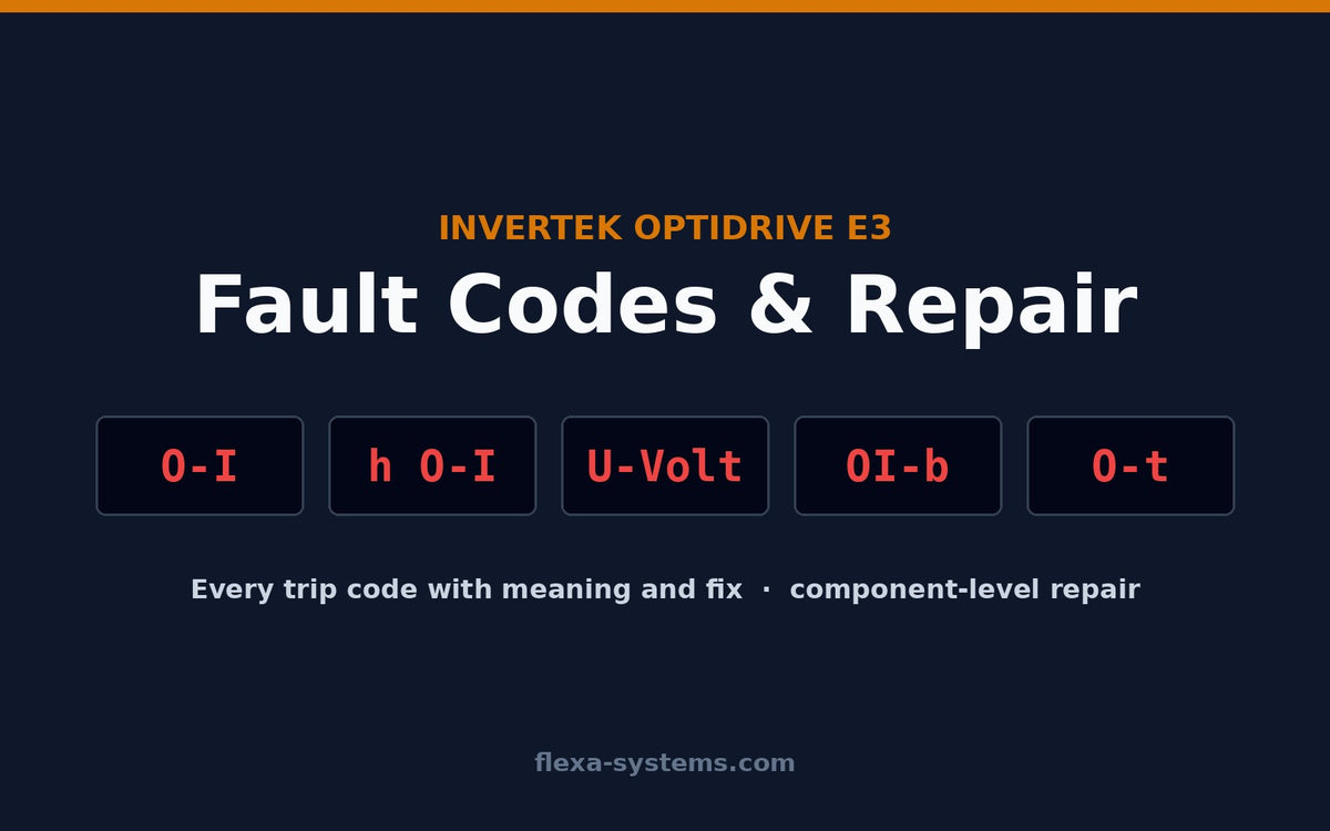 Invertek Optidrive E3 fault codes O-I, h O-I, U-Volt, OI-b and O-t