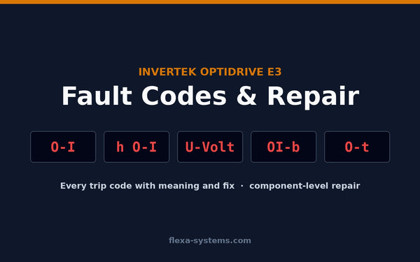 Invertek Optidrive E3 fault codes O-I, h O-I, U-Volt, OI-b and O-t
